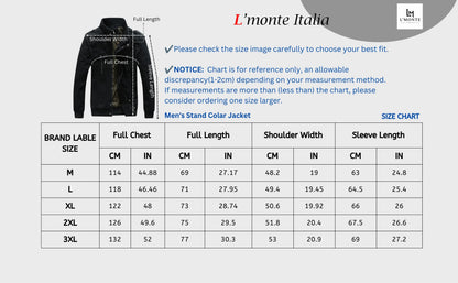 L'MONTE Men's Black Casual Bomber Jacket My Store