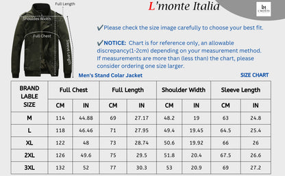 L'MONTE Men's Army Green Casual Bomber Jacket My Store