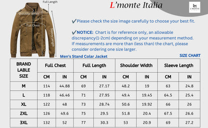 L'MONTE Men's Khaki Casual Bomber Jacket My Store