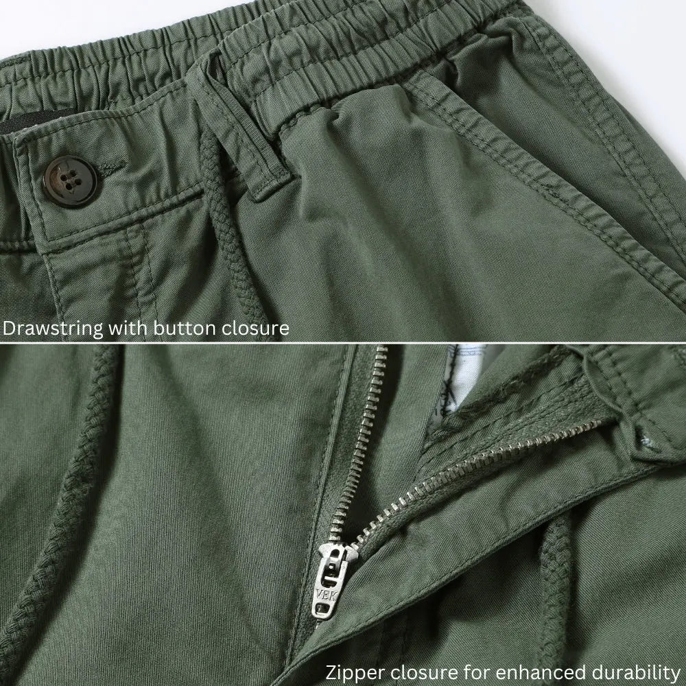 L'MONTE Imported Men's  Green Cotton Cargo Shorts My Store