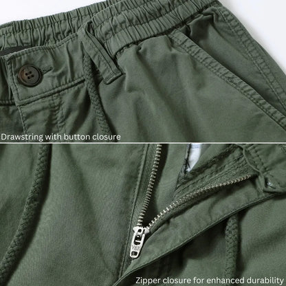 L'MONTE Imported Men's  Green Cotton Cargo Shorts My Store