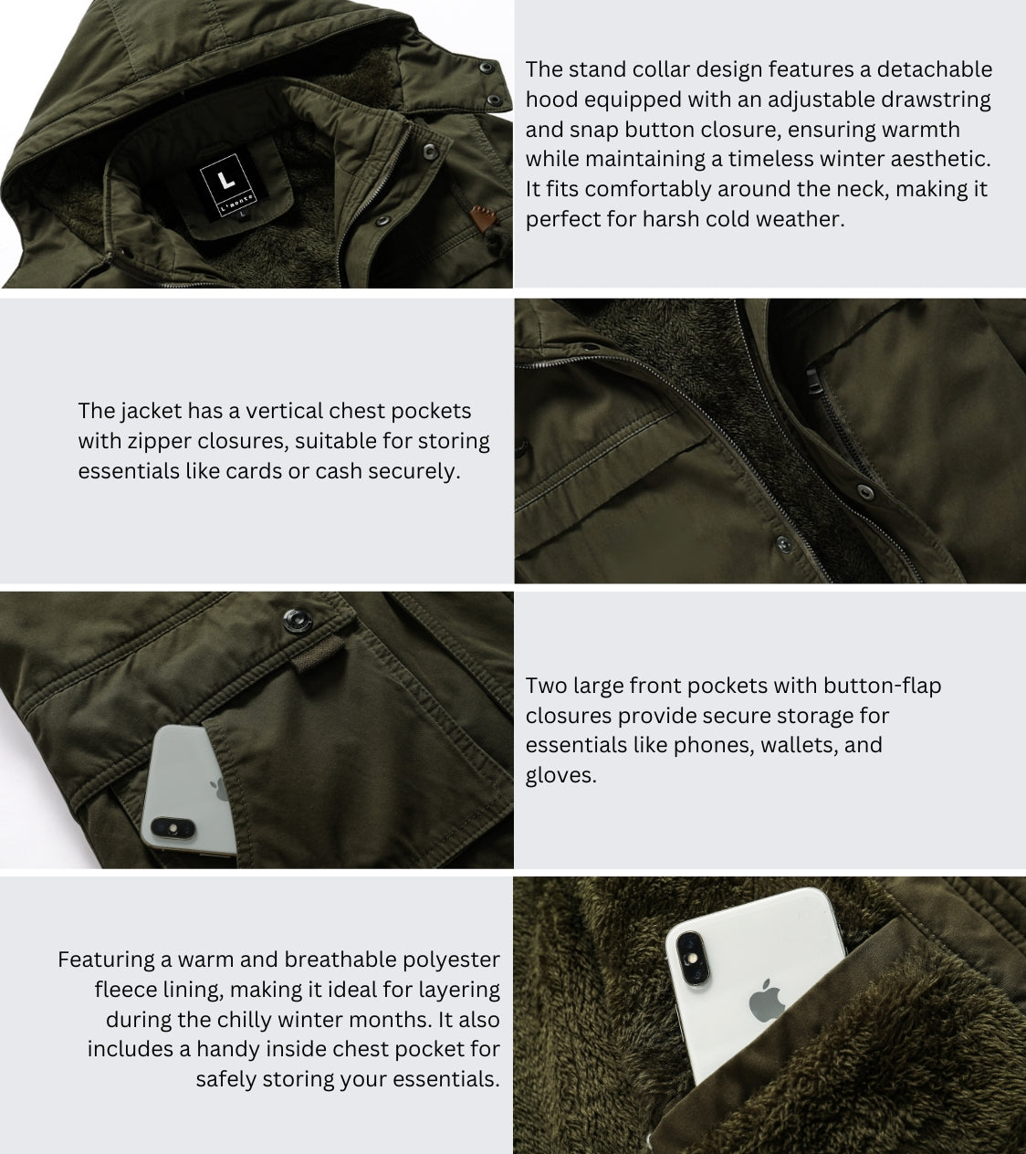 L'MONTE Men's Black Heavy-Duty Winter Jacket My Store