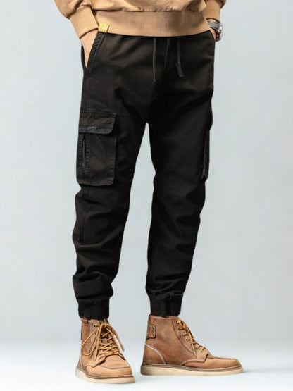 L'MONTE Imported Men's Slim Fit Casual Black Cotton Cargo Joggers My Store