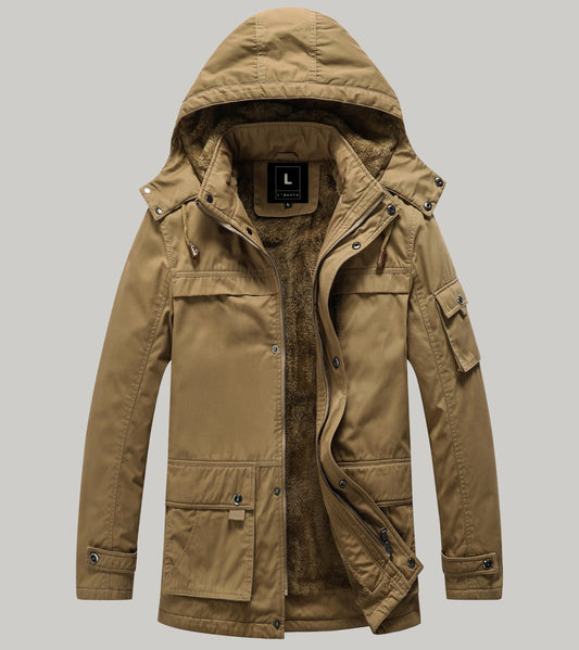 L'MONTE Men's Khaki Heavy-Duty Winter Jacket My Store