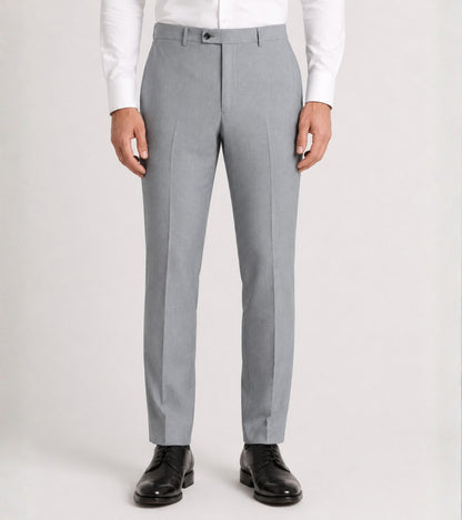 L'MONTE Men's Light Grey Slim Fit Formal Pant My Store