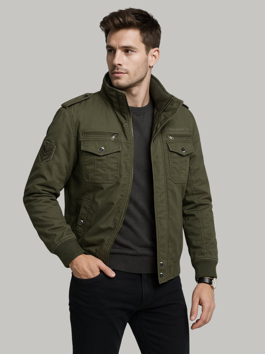 L'MONTE Men's Army Green Military-Style Cargo Winter Jacket My Store