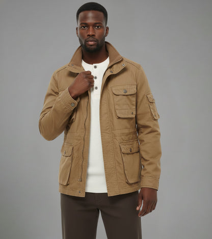 L'MONTE Men's Khaki Cotton Outdoor Fall Jacket For Mild Winter My Store