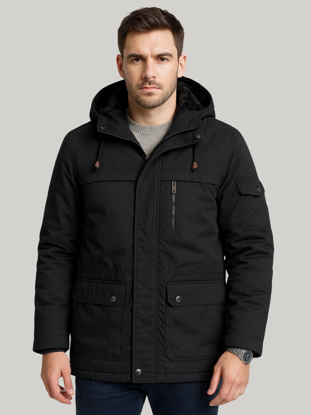 L'MONTE Men's Black Heavy-Duty Winter Jacket My Store