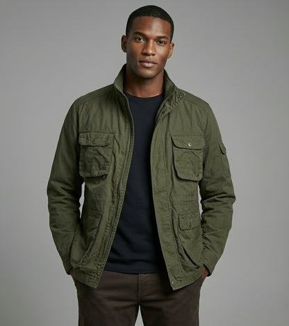 L'MONTE Men's Army Green Cotton Outdoor Fall Jacket For Mild Winter My Store