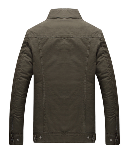 L'MONTE Men's Army Green Fleece-Lined Bomber Jacket My Store