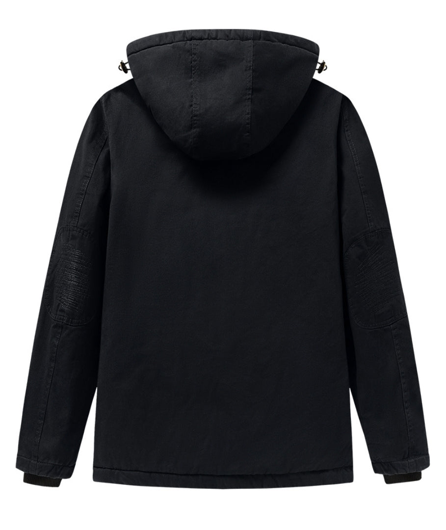 L'MONTE Men's Black Winter Jacket With Detachable Hood My Store