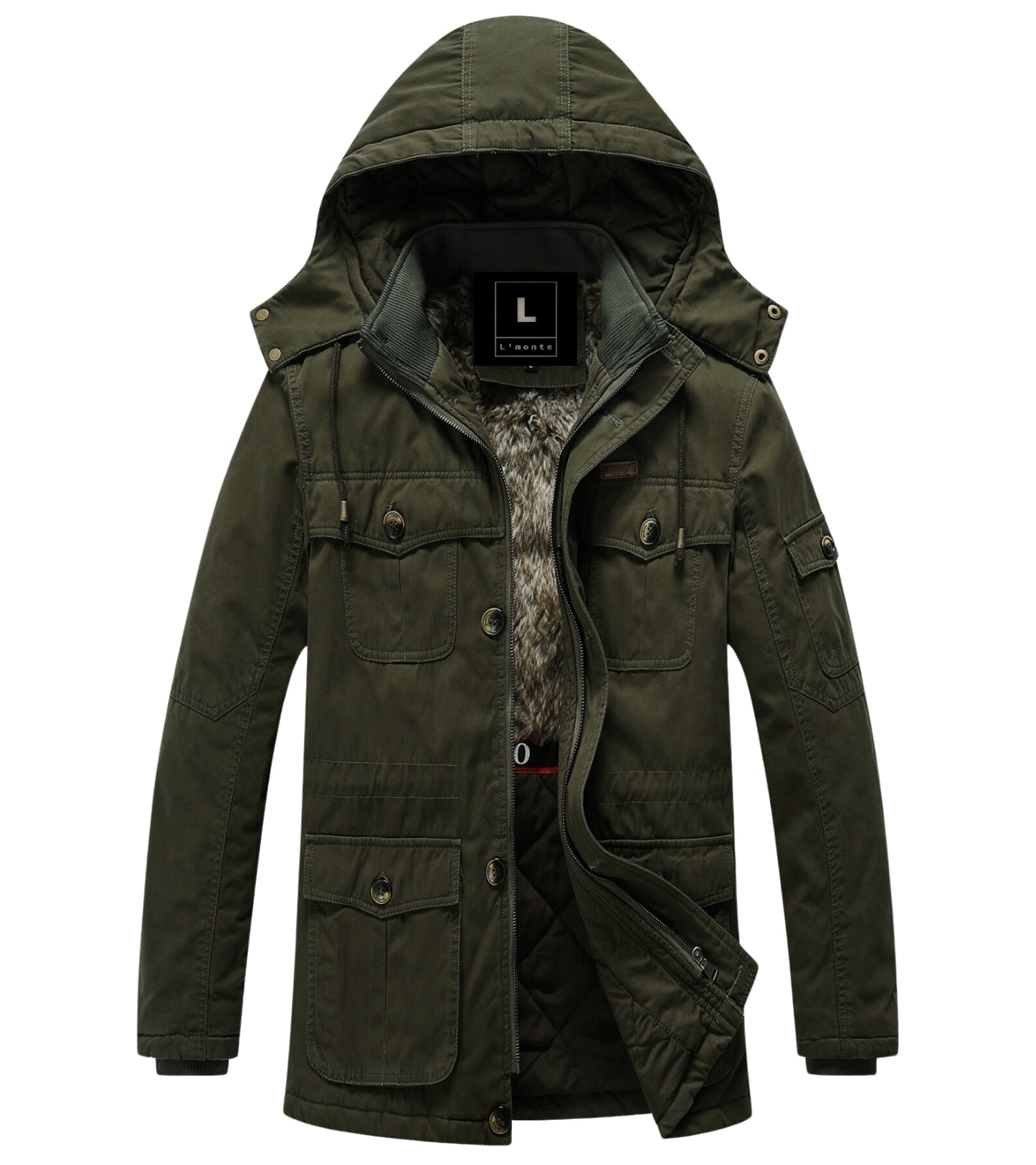 L'MONTE Men's Army Green Heavy-Duty Winter Jacket My Store