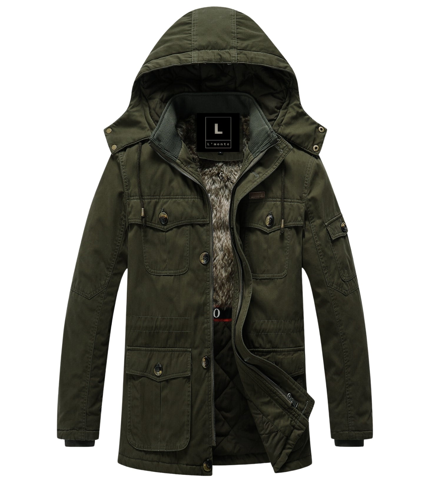 L'MONTE Men's Army Green Heavy-Duty Winter Jacket My Store