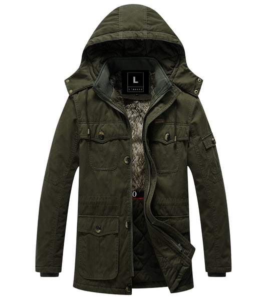 L'MONTE Men's Army Green Heavy-Duty Winter Jacket My Store