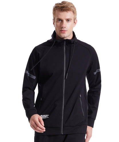 L'MONTE Men's Full Zip 2 Piece Black Hoodie Tracksuits My Store