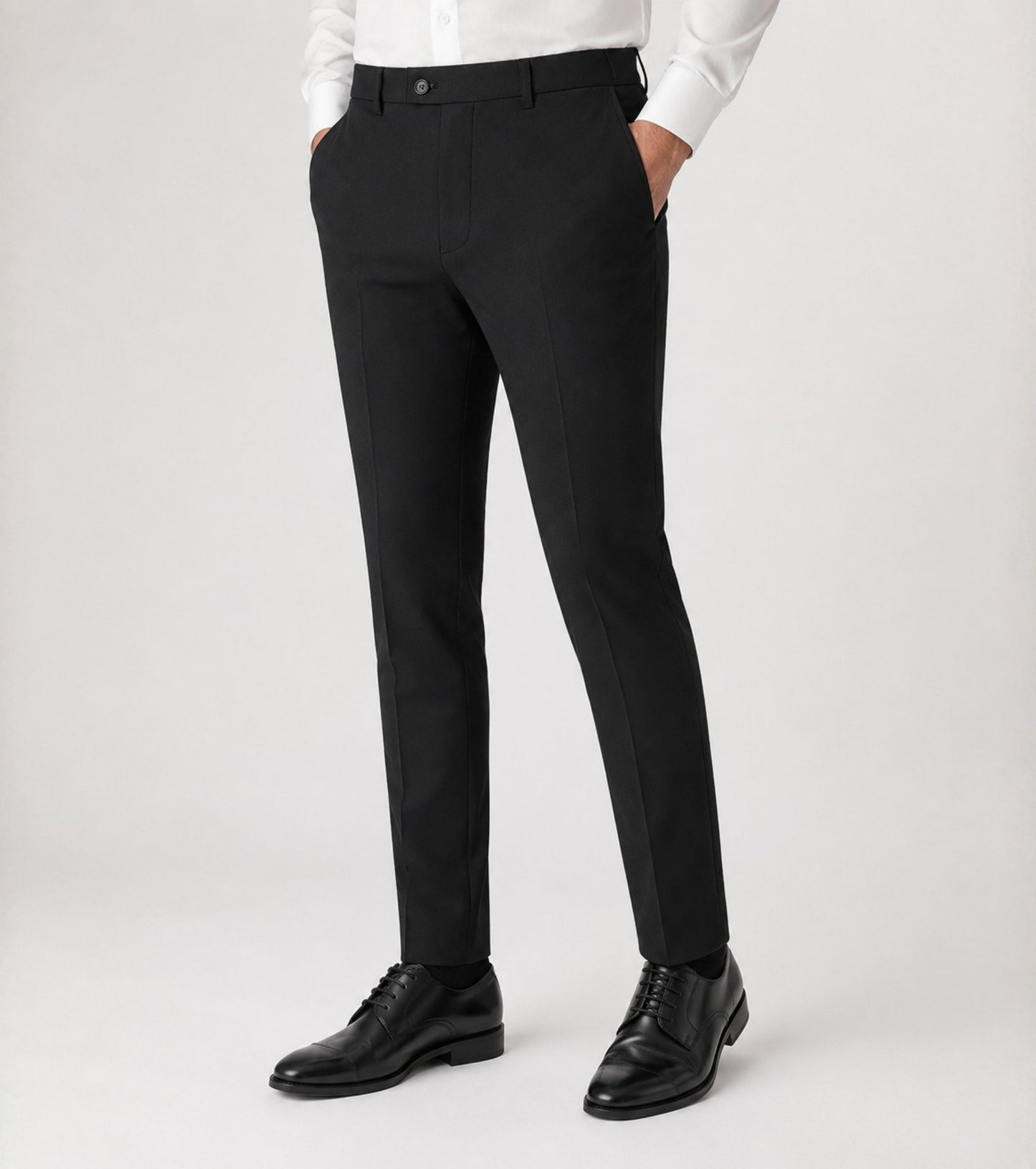 L'MONTE Men's Black Slim Fit Formal Pant My Store
