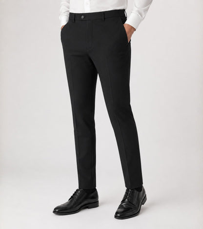 L'MONTE Men's Black Slim Fit Formal Pant My Store