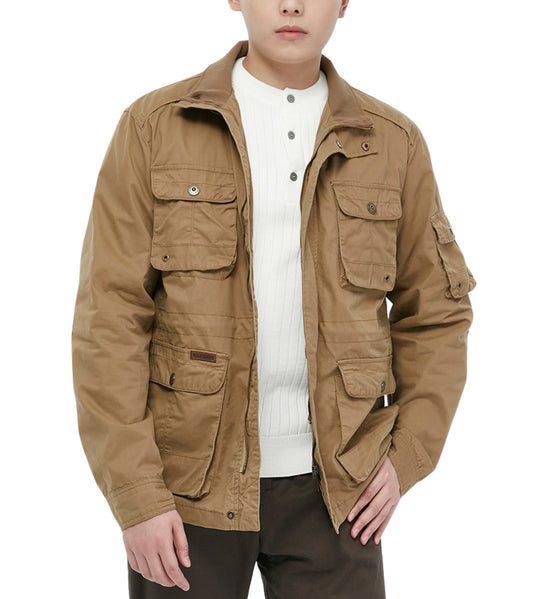 L'MONTE Men's Khaki Cotton Outdoor Jacket For Mild Winter My Store