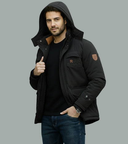 L'MONTE Men's Black Heavy-Duty Parka Jacket My Store