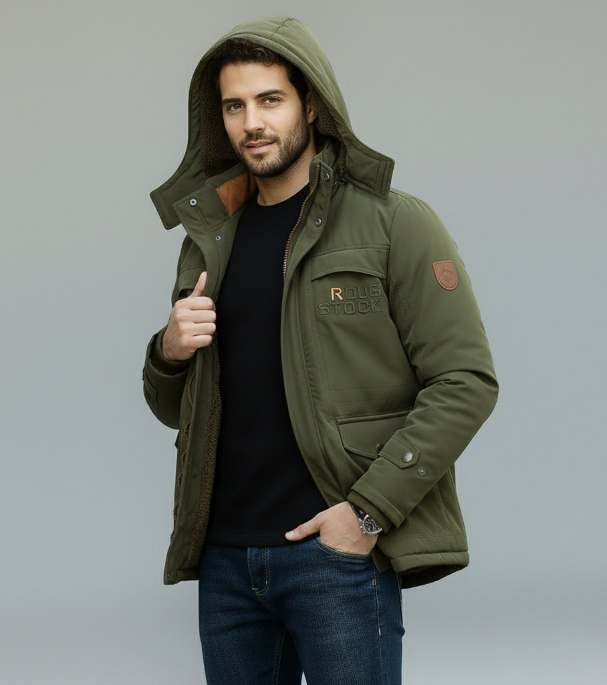 L'MONTE Men's Army Green Heavy-Duty Parka Jacket My Store