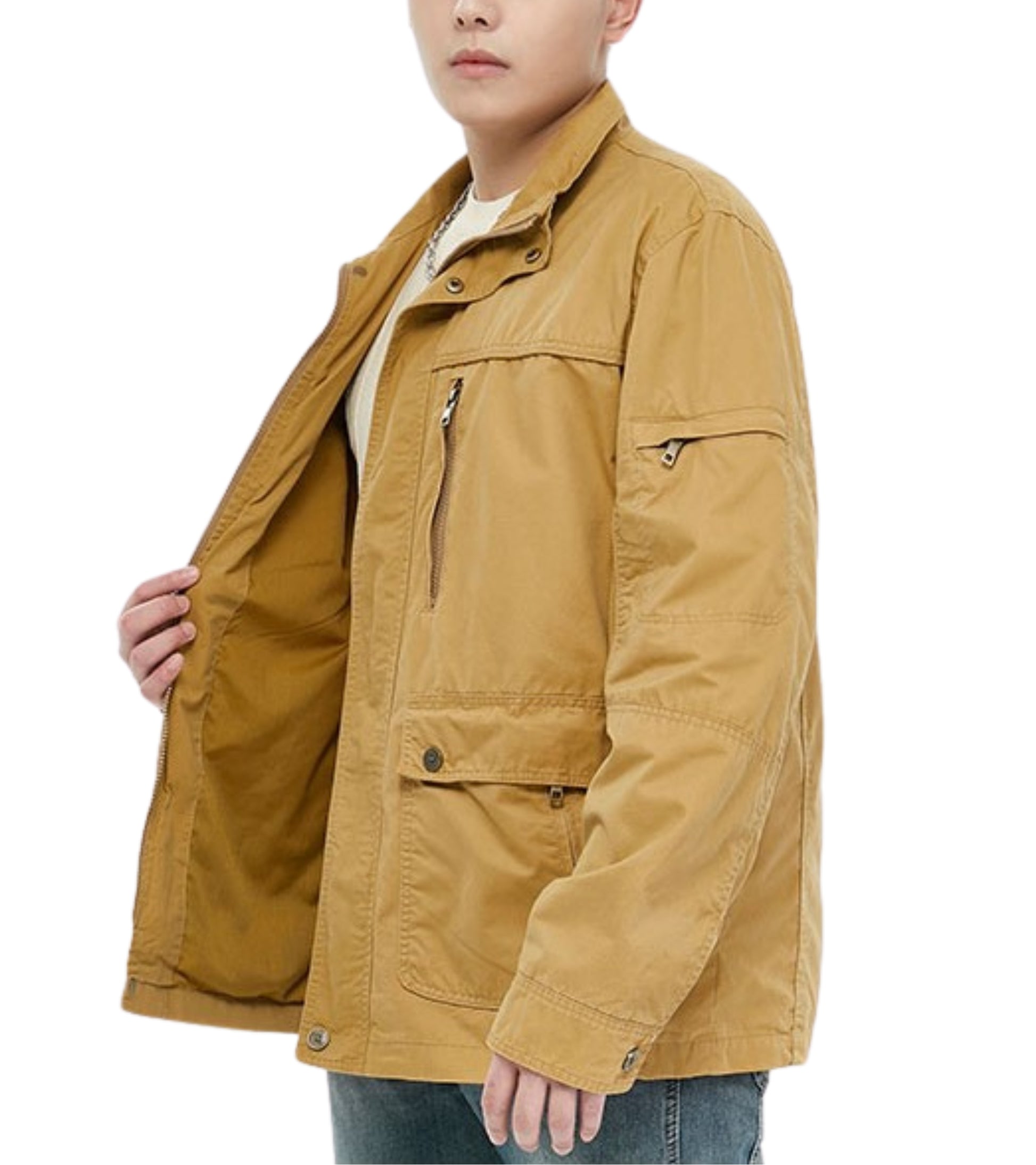L'MONTE Men's Cotton Yellow Jacket For Mild Winter My Store