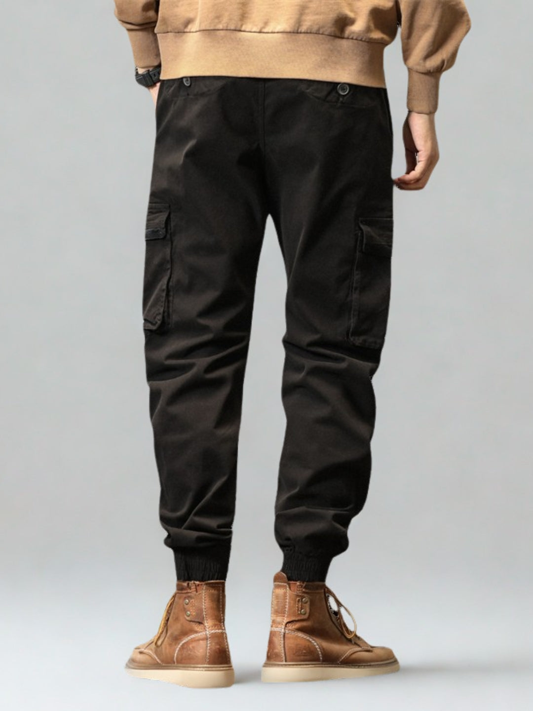 L'MONTE Imported Men's Slim Fit Casual Black Cotton Cargo Joggers My Store
