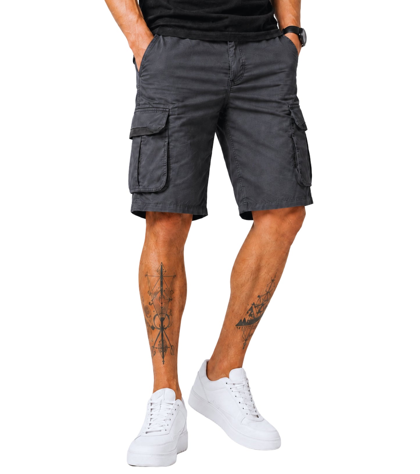L'MONTE Men's Cotton Casual Elastic Waist Cargo Shorts My Store