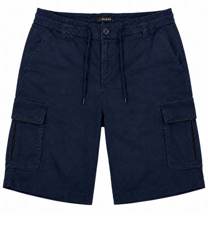L'MONTE Men's Cotton Casual Dark Blue Elastic Waist Cargo Shorts My Store
