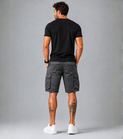 L'MONTE Men's Cotton Casual Elastic Waist Cargo Shorts My Store