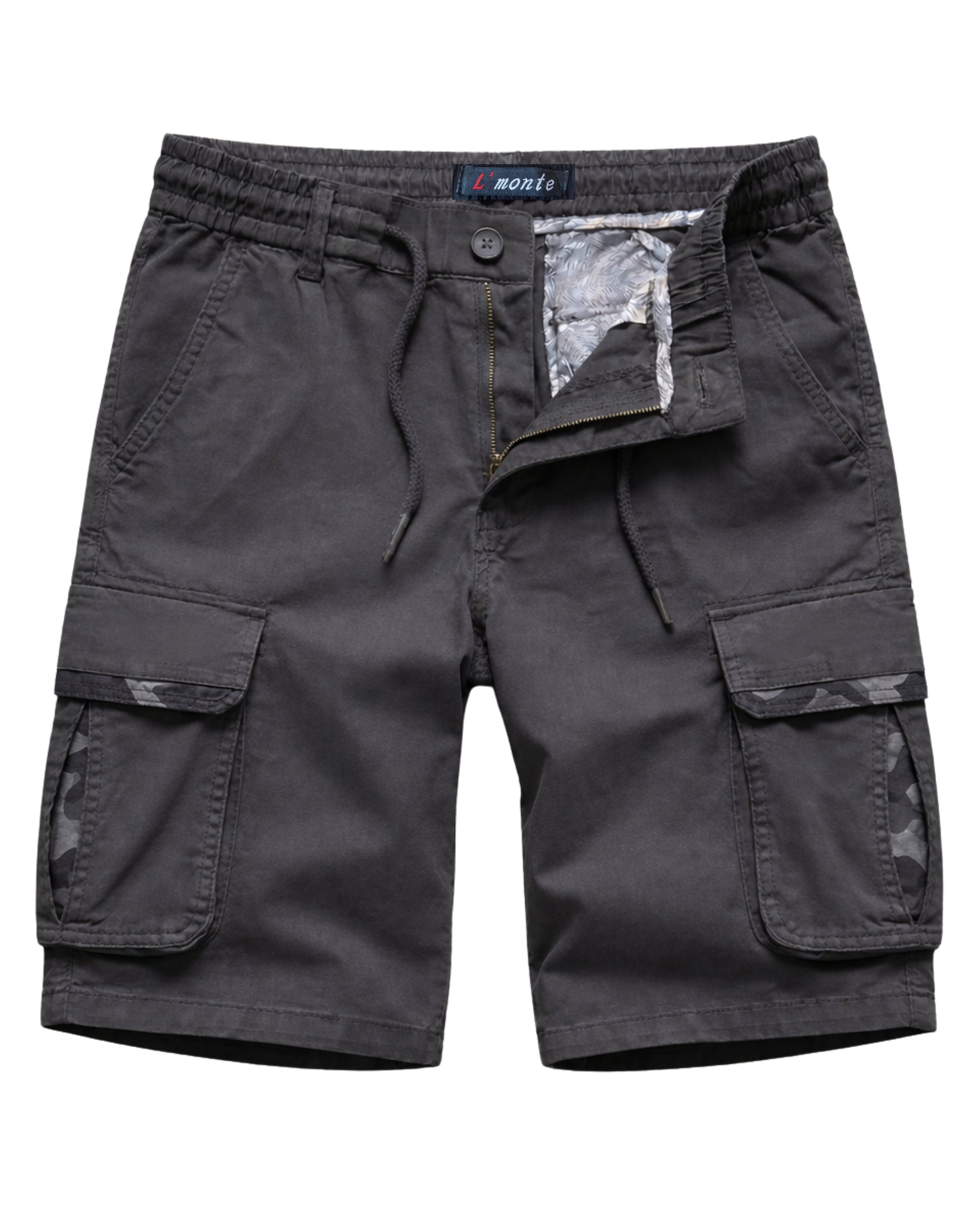 L'MONTE Men's Cotton Casual Elastic Waist Cargo Shorts My Store