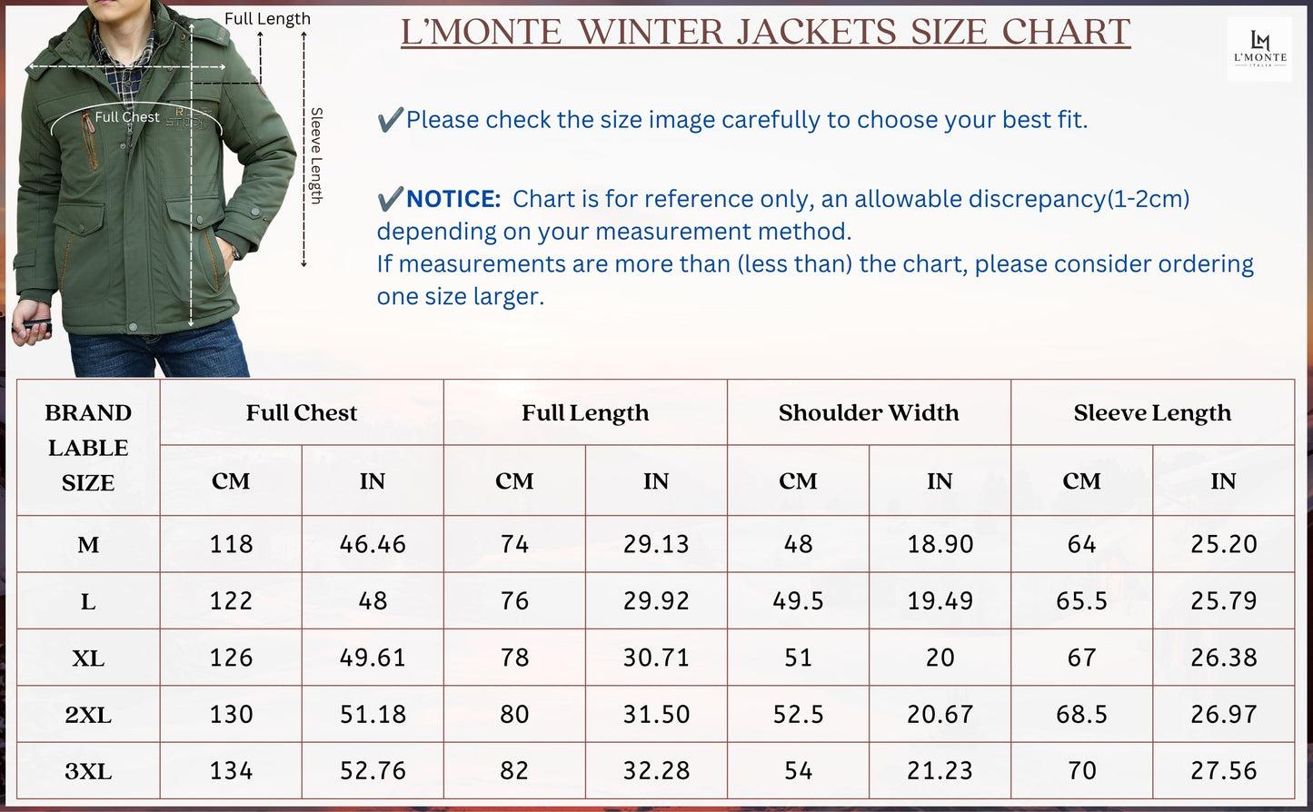 L'MONTE Men's Army Green Heavy-Duty Parka Jacket My Store