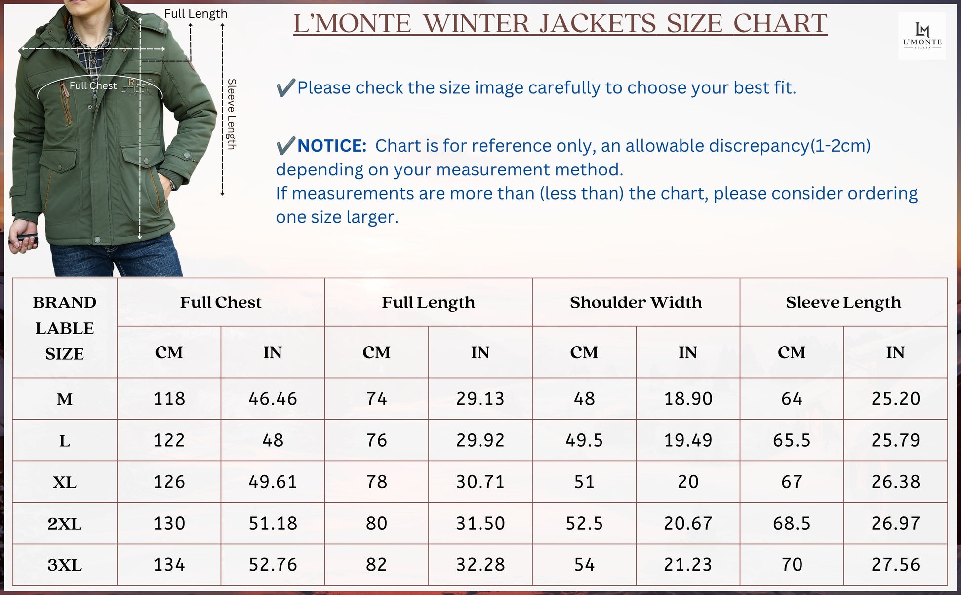 L'MONTE Men's Army Green Heavy-Duty Parka Jacket My Store