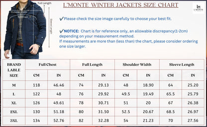 L'MONTE Men's Dark Blue Heavy-Duty Parka Jacket My Store
