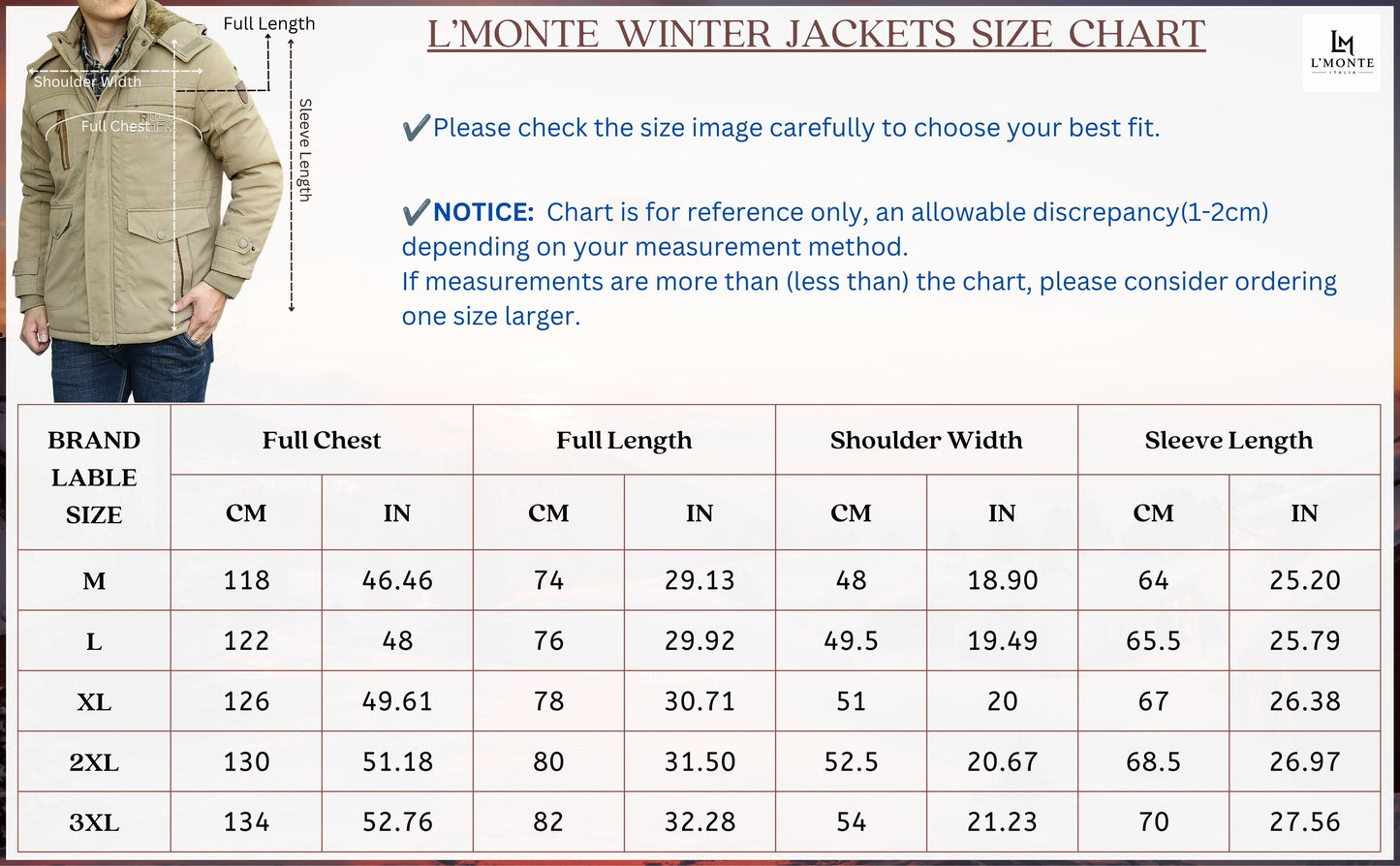 L'MONTE Men's Khaki Heavy-Duty Parka Jacket My Store