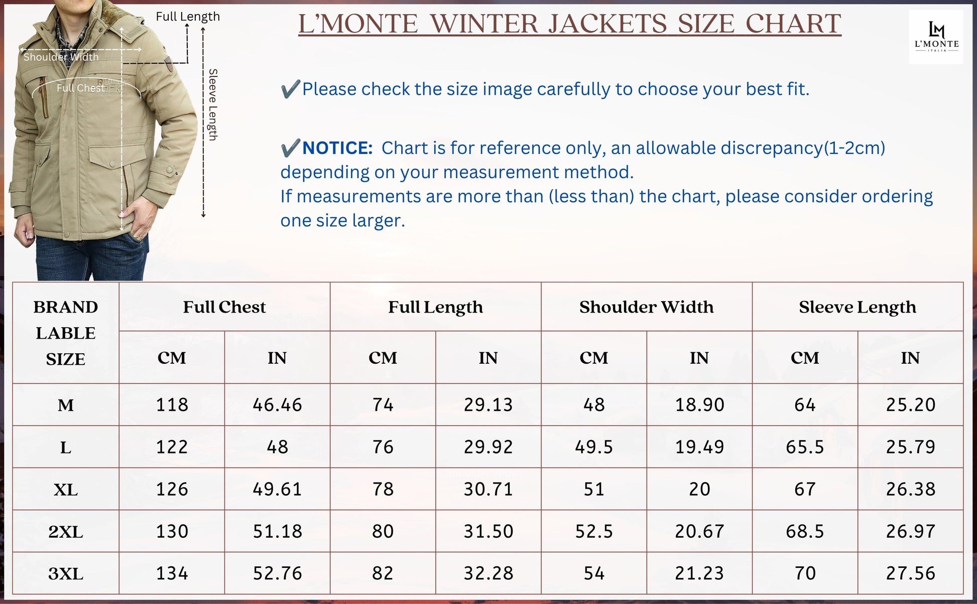 L'MONTE Men's Khaki Heavy-Duty Parka Jacket My Store