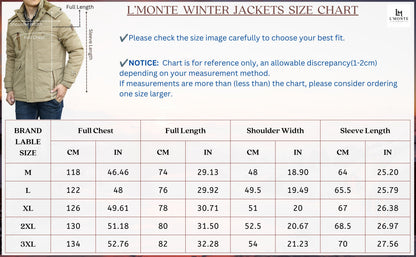 L'MONTE Men's Khaki Heavy-Duty Parka Jacket My Store