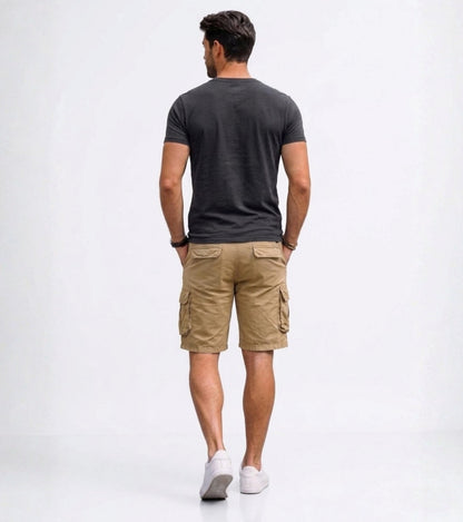 L'MONTE Imported Men's Khaki Slim Fit Cotton Cargo Shorts – Casual Summer Multi Pocket Outdoor Shorts My Store