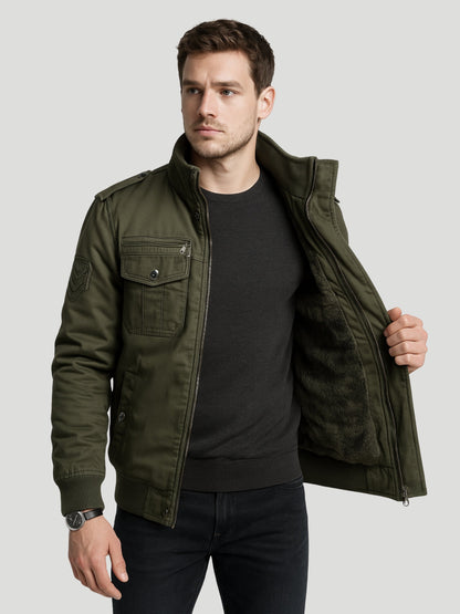 L'MONTE Men's Army Green Military-Style Cargo Winter Jacket My Store
