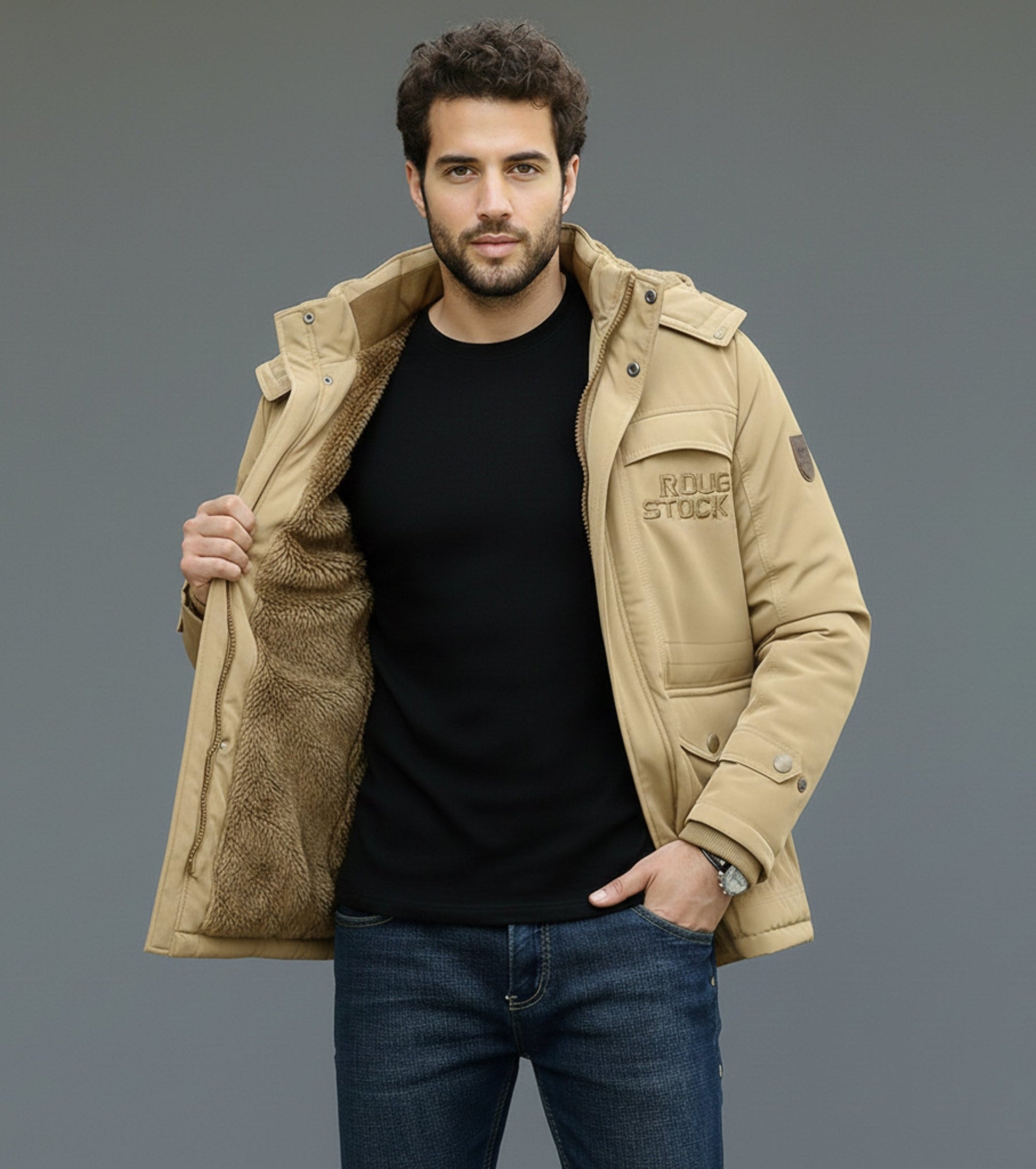 L'MONTE Men's Khaki Heavy-Duty Parka Jacket My Store