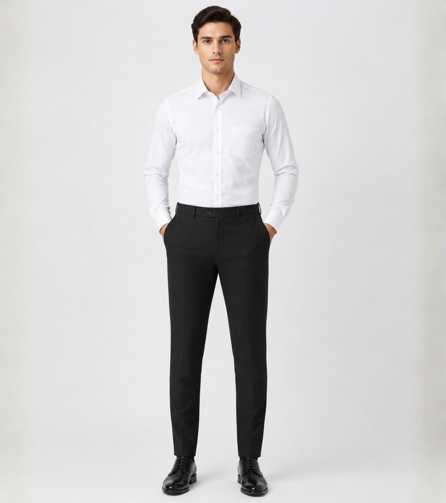 L'MONTE Men's Black Slim Fit Formal Pant My Store