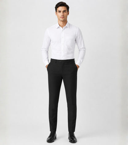 L'MONTE Men's Black Slim Fit Formal Pant My Store