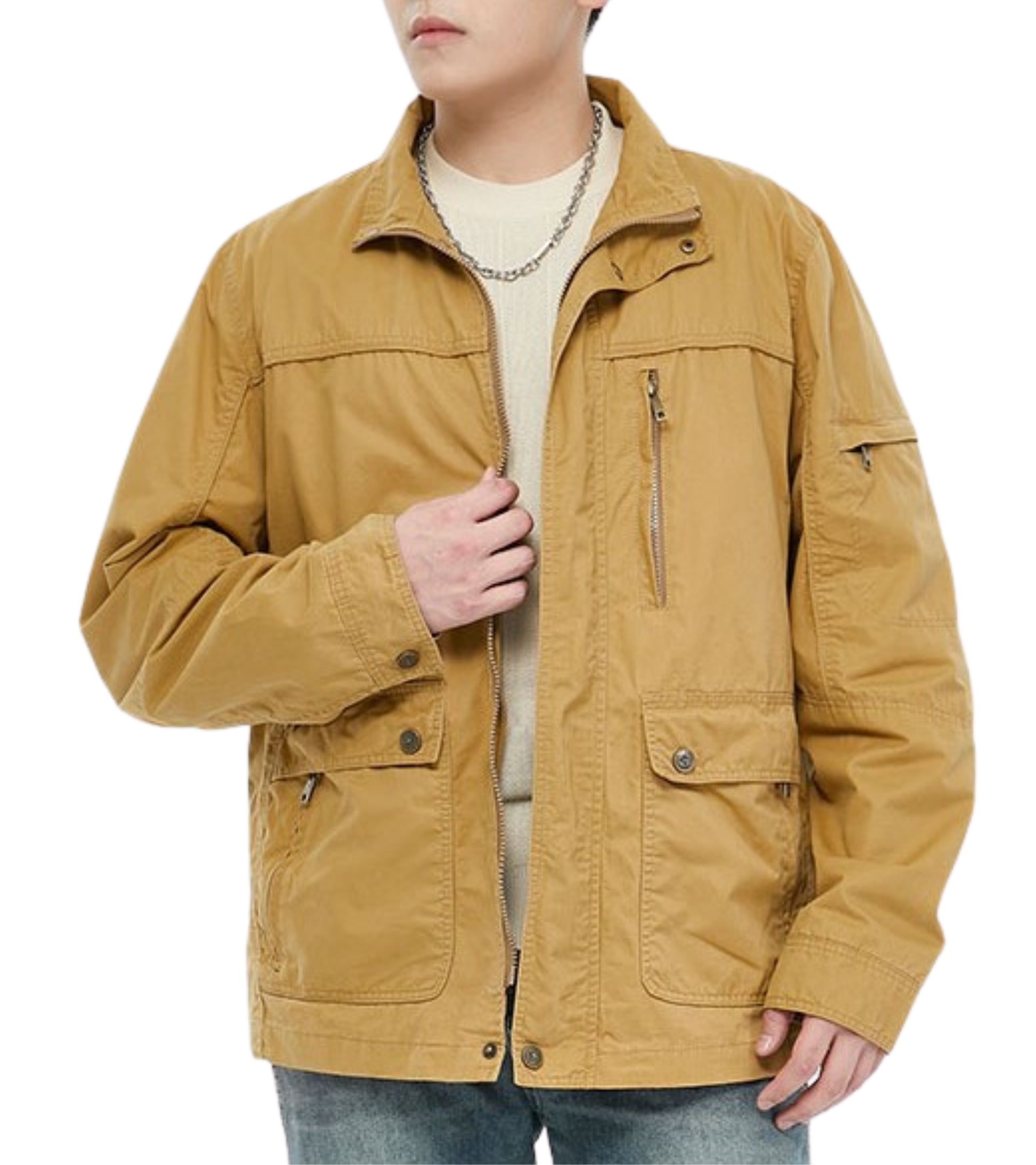 L'MONTE Men's Cotton Yellow Jacket For Mild Winter My Store