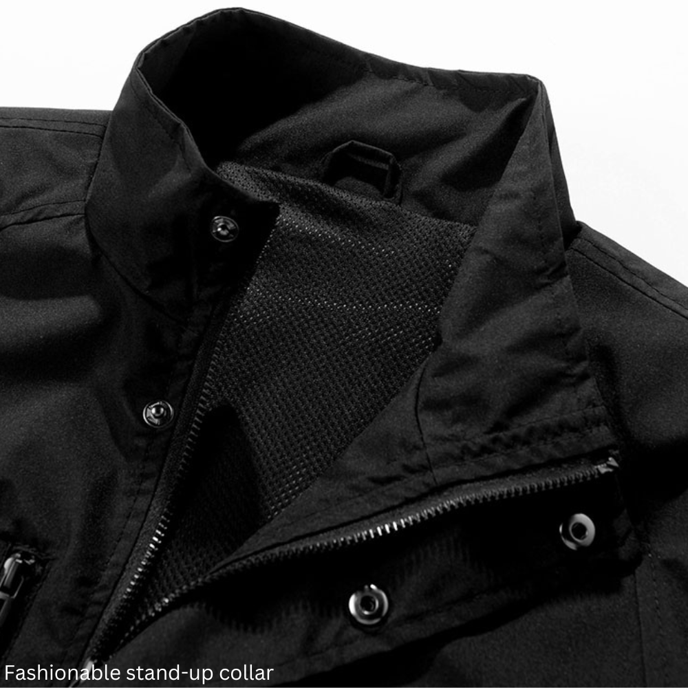 L'MONTE Men's Black Windcheater Polyester Jacket My Store