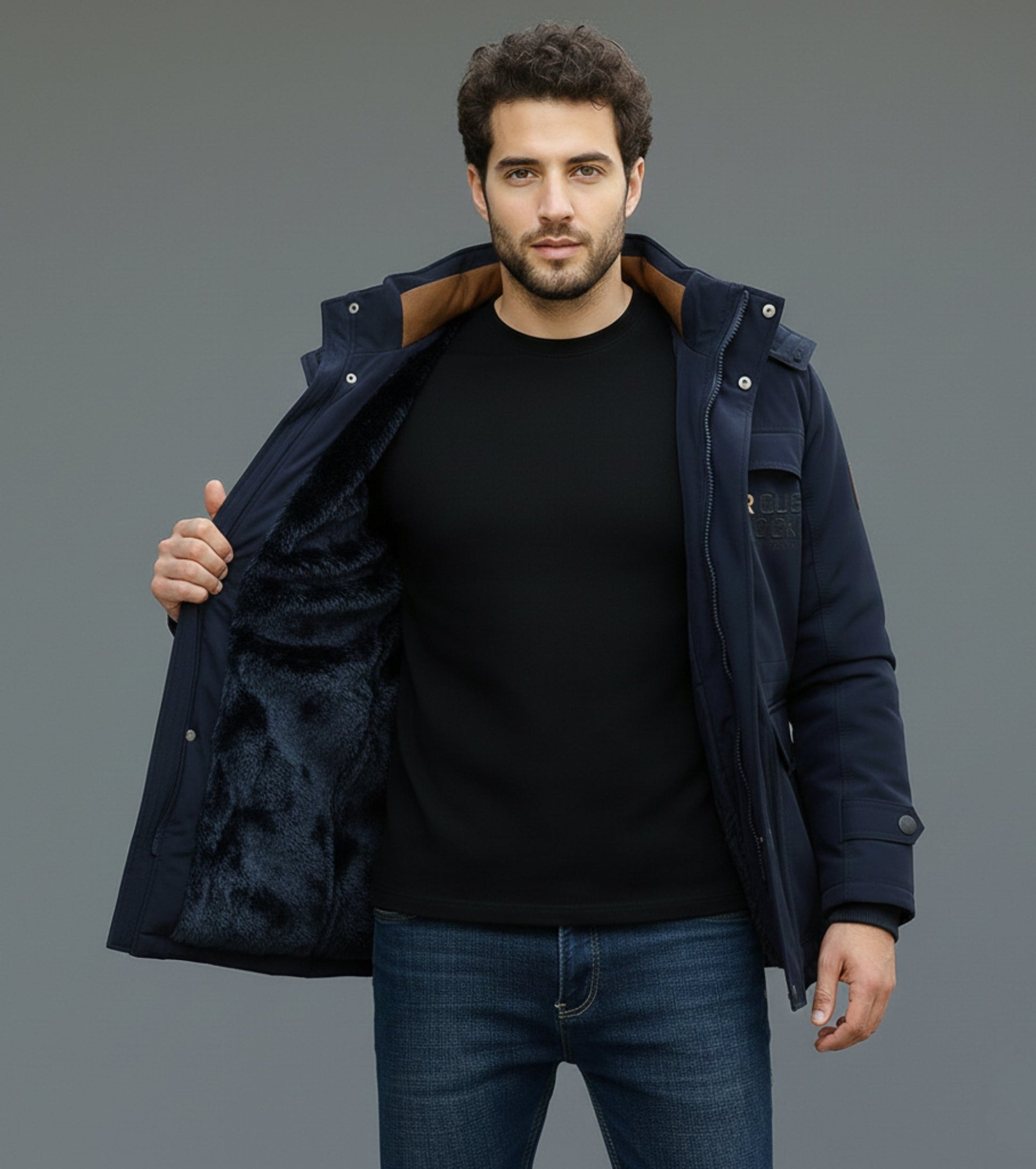 L'MONTE Men's Dark Blue Heavy-Duty Parka Jacket My Store