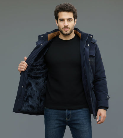 L'MONTE Men's Dark Blue Heavy-Duty Parka Jacket My Store