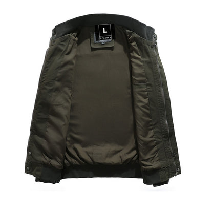 L'MONTE Men's Khaki Casual Bomber Jacket My Store