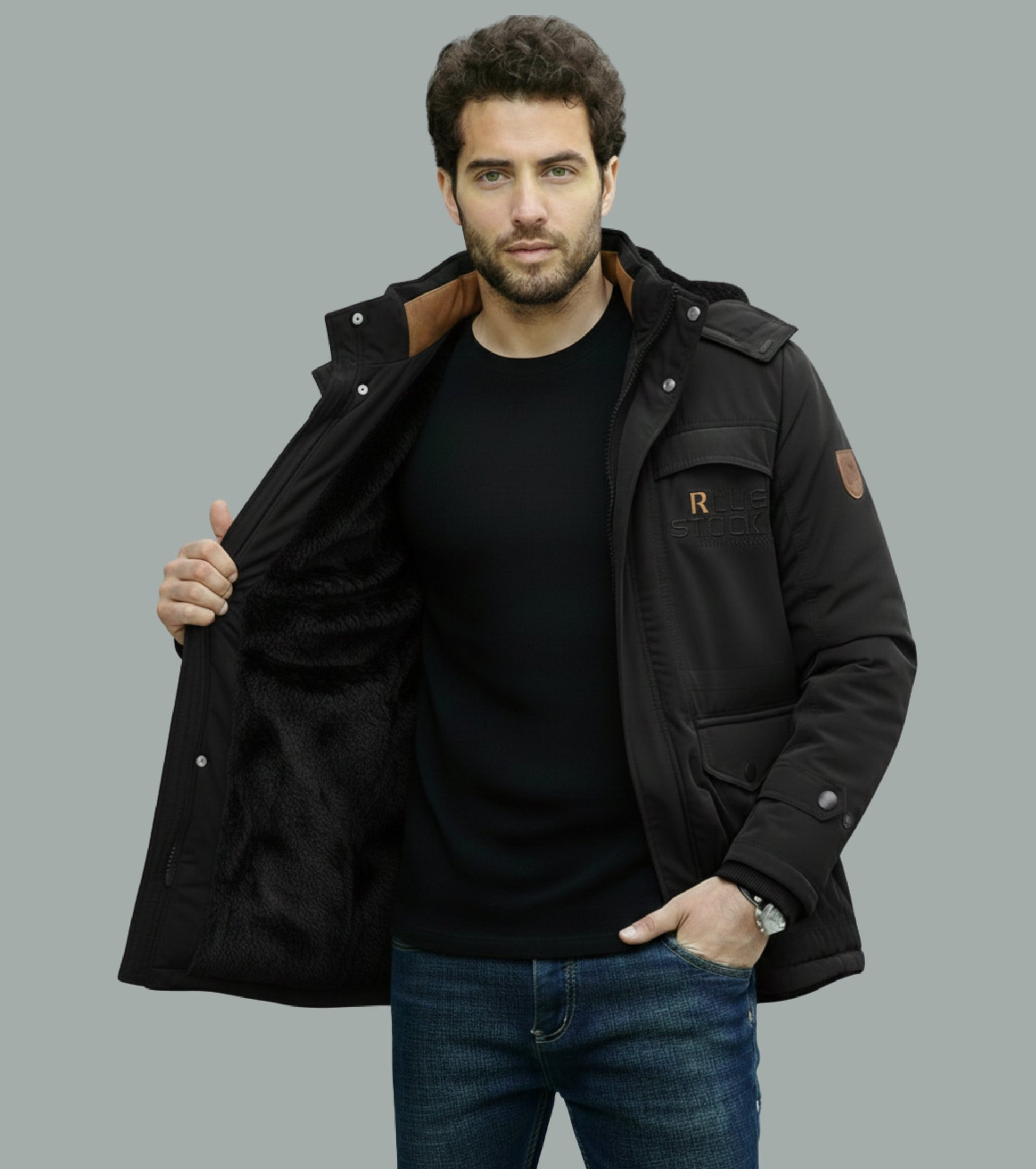 L'MONTE Men's Black Heavy-Duty Parka Jacket My Store