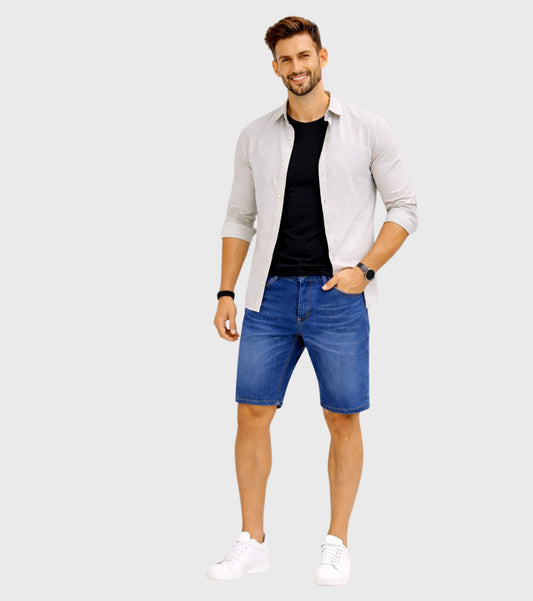 Men Imported Skinny Fit Stretchable Denim Shorts – Casual Summer Wear My Store