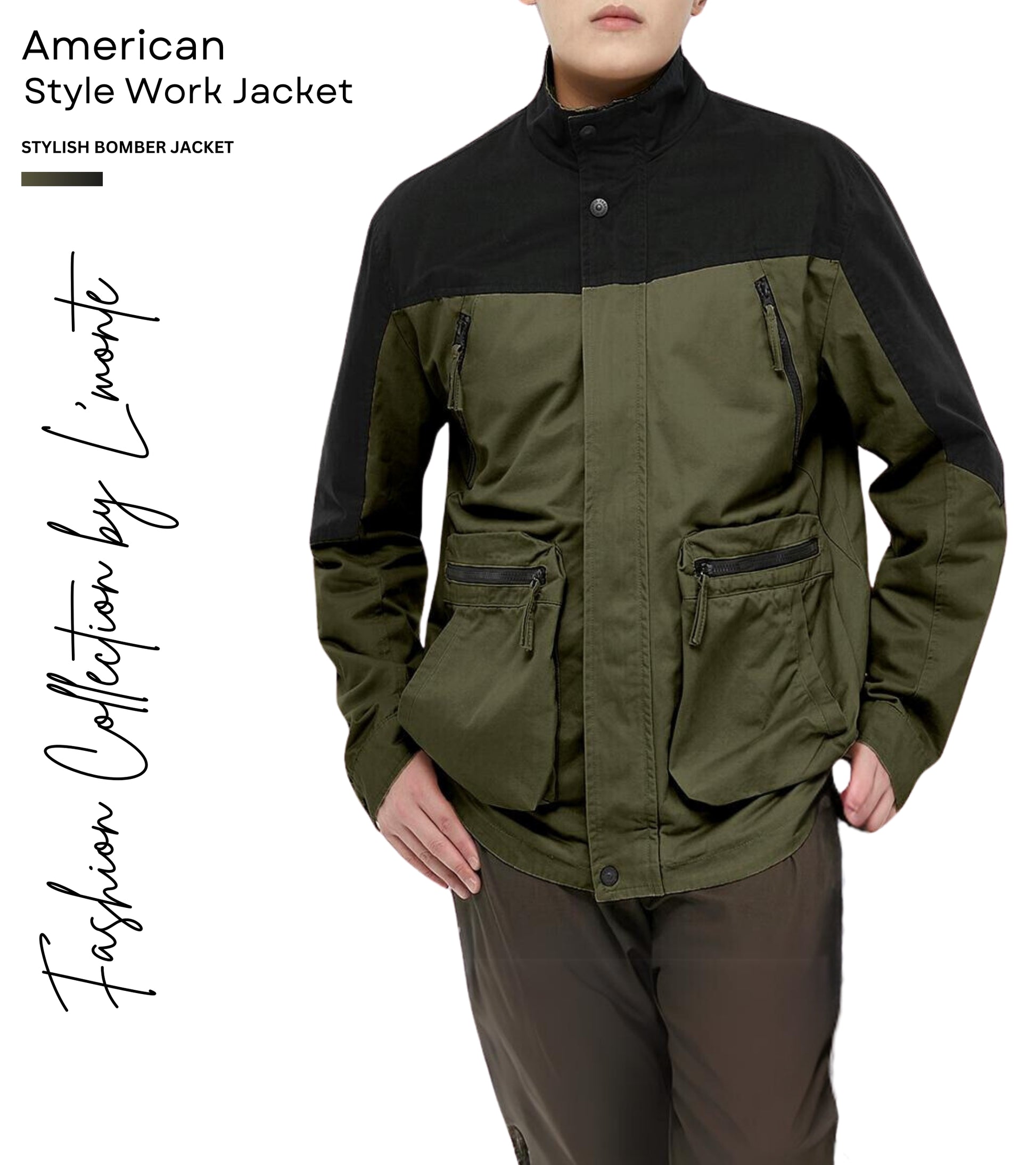 L'MONTE Men's Winter-Ready Army Green Cotton Jacket My Store
