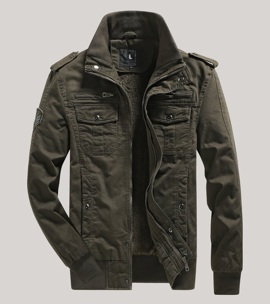 L'MONTE Men's Army Green Military-Style Cargo Winter Jacket My Store